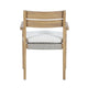 Arina Outdoor Dining Chair Set of 2 | Padded Seat | Gray Wicker | Brown