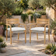 Arina Outdoor Dining Chair Set of 2 | Padded Seat | Gray Wicker | Brown