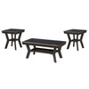 Gary 3pc Coffee Table & End Table Set | Open Shelf | Chevron Top | Brown