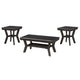 Gary 3pc Coffee Table & End Table Set | Open Shelf | Chevron Top | Brown