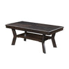 Gary 3pc Coffee Table & End Table Set | Open Shelf | Chevron Top | Brown