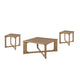 Sewy 3pc Coffee Table & End Table Set | Square Top | Crisscross Base | Brown