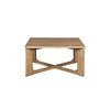 Sewy 3pc Coffee Table & End Table Set | Square Top | Crisscross Base | Brown