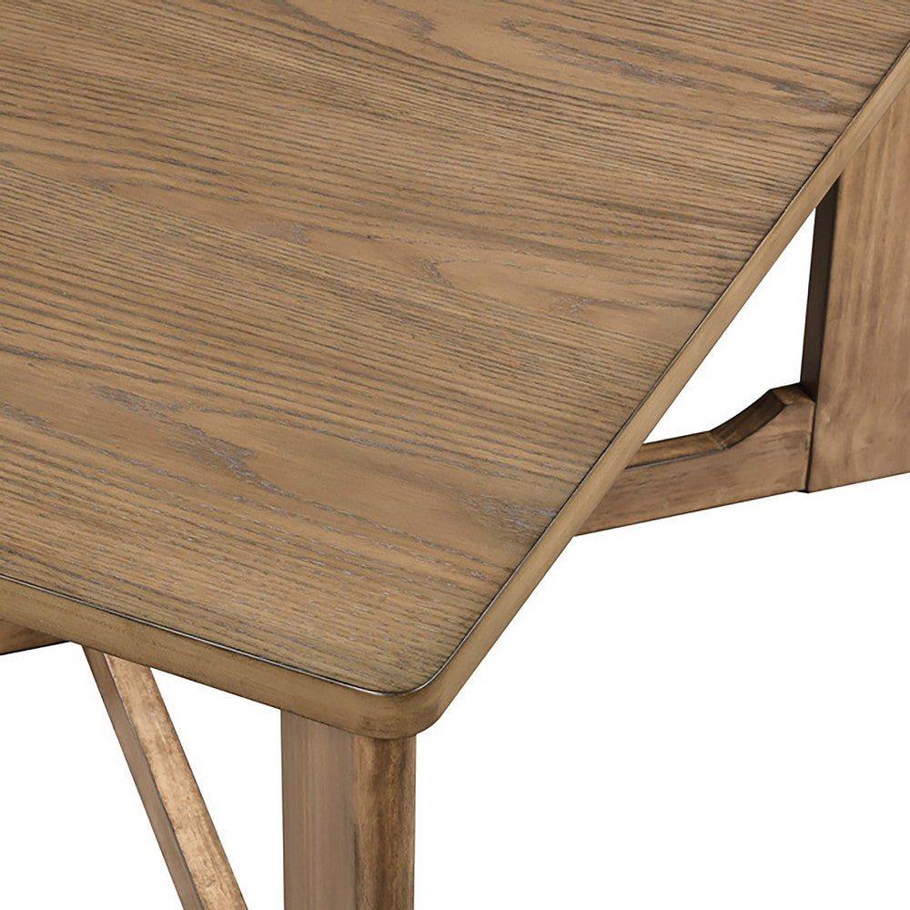 Sewy 3pc Coffee Table & End Table Set | Square Top | Crisscross Base | Brown