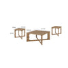 Sewy 3pc Coffee Table & End Table Set | Square Top | Crisscross Base | Brown