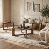 Sewy 3pc Coffee Table & End Table Set | Square Top | Crisscross Base | Brown