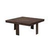 Pax 5pc Coffee Table w 4 Storage Ottoman | Gray Polyester Seat | Brown Wood