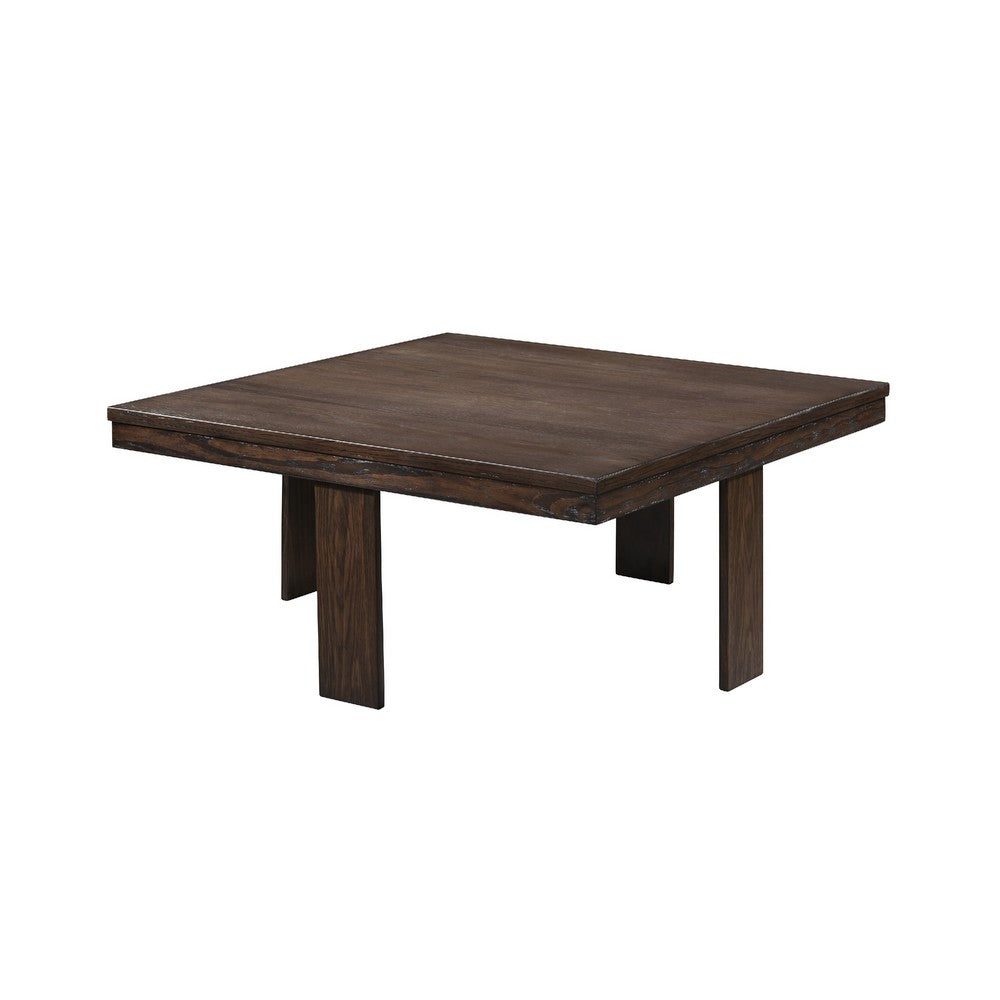 Pax 5pc Coffee Table w 4 Storage Ottoman | Gray Polyester Seat | Brown Wood