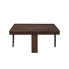 Pax 5pc Coffee Table w 4 Storage Ottoman | Gray Polyester Seat | Brown Wood