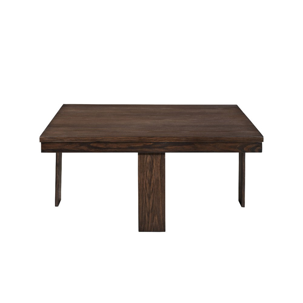Pax 5pc Coffee Table w 4 Storage Ottoman | Gray Polyester Seat | Brown Wood