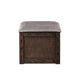 Pax 5pc Coffee Table w 4 Storage Ottoman | Gray Polyester Seat | Brown Wood