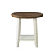 Ethy 3pc Round Coffee Table & End Table Set | Lower Shelf | Brown & White