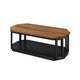 Dany 3pc Coffee Table & End Table | Lower Shelf | Brown Top & Black Base