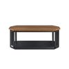 Dany 3pc Coffee Table & End Table | Lower Shelf | Brown Top & Black Base