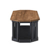 Dany 3pc Coffee Table & End Table | Lower Shelf | Brown Top & Black Base