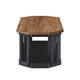 Dany 3pc Coffee Table & End Table | Lower Shelf | Brown Top & Black Base