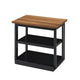 Dany 3pc Coffee Table & End Table | Lower Shelf | Brown Top & Black Base