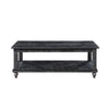 Jade 3pc Coffee Table & End Table | Slatted Shelf | Distress Black Bun Legs
