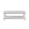 Jade 3pc Coffee Table & End Table | Slatted Shelf | Distress White Bun Legs