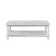Jade 3pc Coffee Table & End Table | Slatted Shelf | Distress White Bun Legs