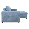 Fina Loveseat w Pop Up Sleeper | Storage Chaise | Foam Fill Blue Polyester