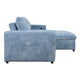Fina Loveseat w Pop Up Sleeper | Storage Chaise | Foam Fill Blue Polyester