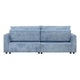 Fina Loveseat w Pop Up Sleeper | Storage Chaise | Foam Fill Blue Polyester