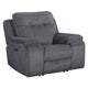 Ted Power Recliner Chair | USB & Cupholders | Cloud Gray Polyester