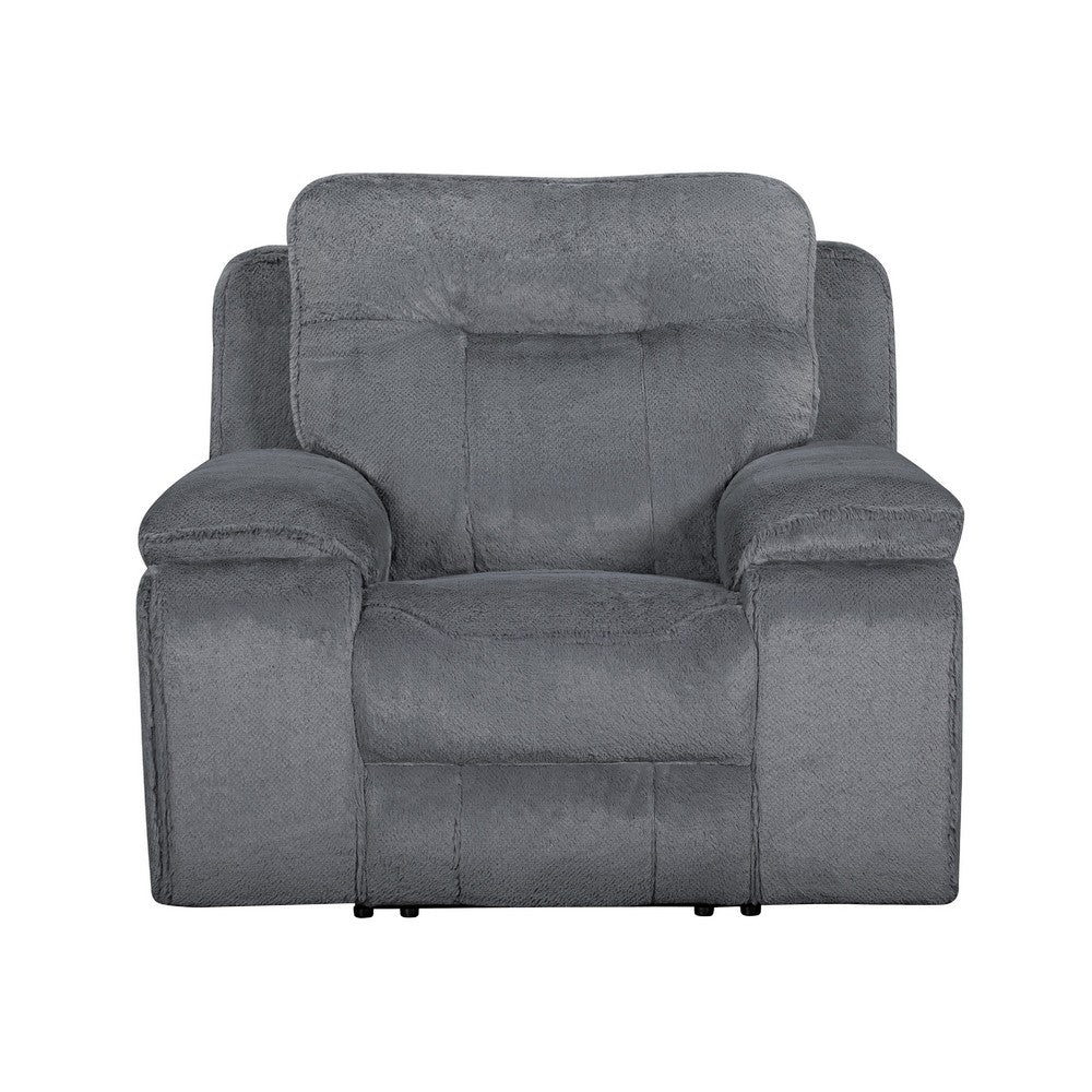 Ted Power Recliner Chair | USB & Cupholders | Cloud Gray Polyester
