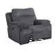 Ted Power Recliner Chair | USB & Cupholders | Cloud Gray Polyester