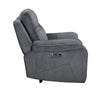 Ted Power Recliner Chair | USB & Cupholders | Cloud Gray Polyester