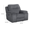 Ted Power Recliner Chair | USB & Cupholders | Cloud Gray Polyester