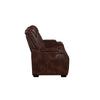 Choi Power Recliner Sofa | Storage Arms | Drop Down Table | Brown Faux Leather