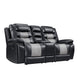 Asher Lovseat w Dual Manual Recliners | Console | Cupholders | Black & Gray