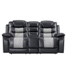 Asher Lovseat w Dual Manual Recliners | Console | Cupholders | Black & Gray
