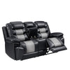 Asher Lovseat w Dual Manual Recliners | Console | Cupholders | Black & Gray