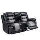 Asher Lovseat w Dual Manual Recliners | Console | Cupholders | Black & Gray