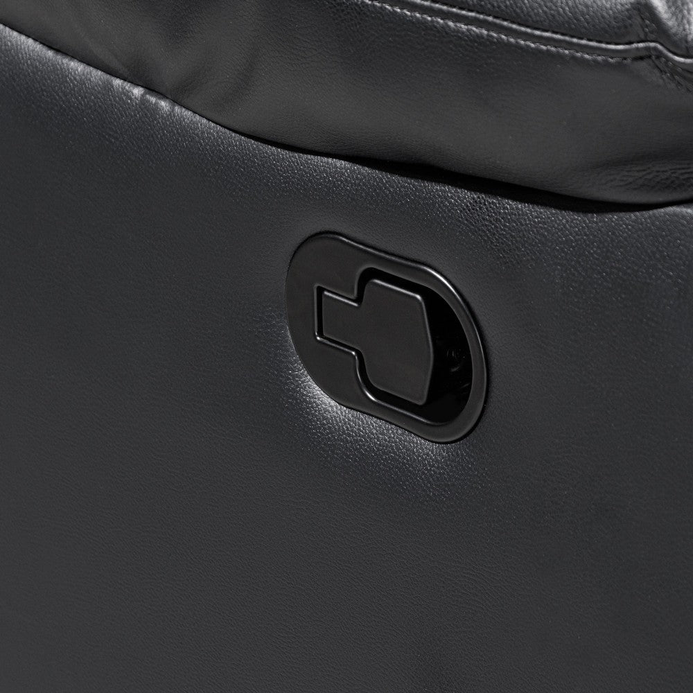 Asher Lovseat w Dual Manual Recliners | Console | Cupholders | Black & Gray