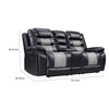 Asher Lovseat w Dual Manual Recliners | Console | Cupholders | Black & Gray