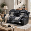 Asher Lovseat w Dual Manual Recliners | Console | Cupholders | Black & Gray