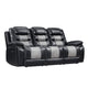 Asher Sofa | Dual Manual Recliners | Drop Down Tray | Cupholders | Black Gray
