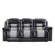 Asher Sofa | Dual Manual Recliners | Drop Down Tray | Cupholders | Black Gray