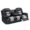 Asher Sofa | Dual Manual Recliners | Drop Down Tray | Cupholders | Black Gray