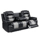 Asher Sofa | Dual Manual Recliners | Drop Down Tray | Cupholders | Black Gray