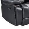 Asher Sofa | Dual Manual Recliners | Drop Down Tray | Cupholders | Black Gray