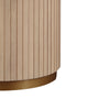 Emi 7Pc Round Dining Table Set | Oak Brown Pedestal Base | Gray Linen