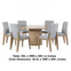 Emi 7Pc Round Dining Table Set | Oak Brown Pedestal Base | Gray Linen