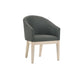 Teny 7Pc Dining Set with Faux Marble Top | Gray Fabric Barrel Chairs