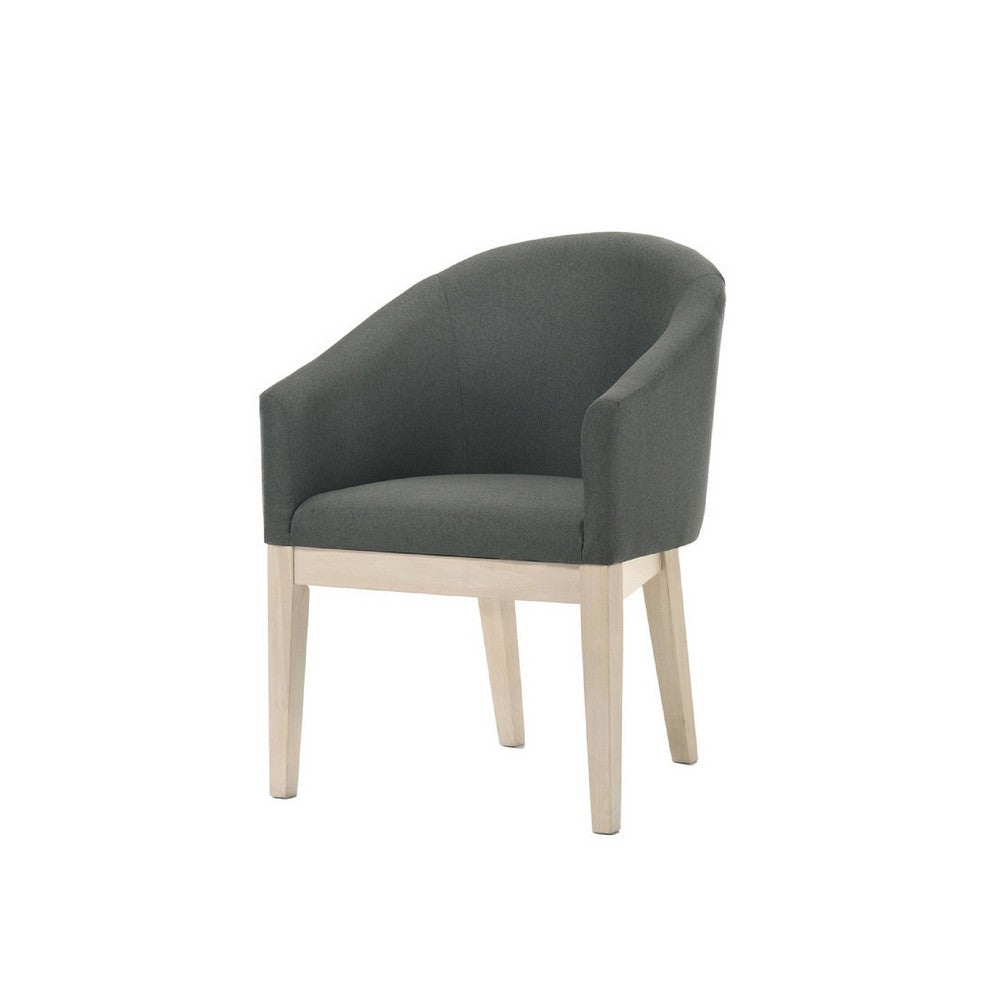 Teny 7Pc Dining Set with Faux Marble Top | Gray Fabric Barrel Chairs