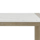 Teny 7Pc Dining Set with Faux Marble Top | Gray Fabric Barrel Chairs